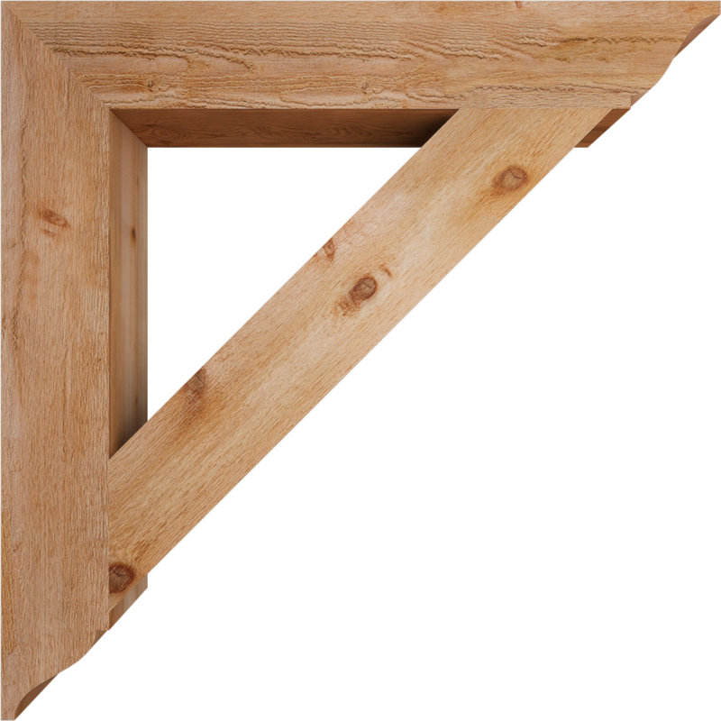 Traditional Traditional Bracket, Western Red Cedar (Rough Sawn), 40" H x 6" W x 40" D