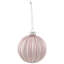 Ornements de Noël en forme de boule de verre géométrique scintillant brillant - 3 po (80 mm) - rose - 4 carats