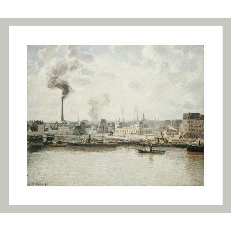 Quay at Saint-Séver Rouen par Camille Pissarro, impression giclée encadrée, 23.5" H x 27.72" W