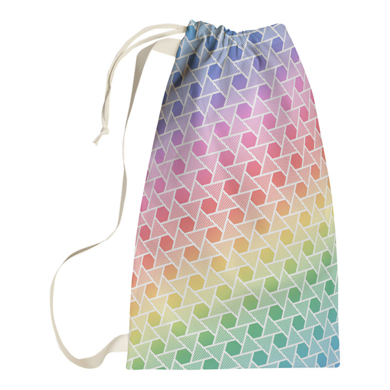 Mcguigan Fabric Laundry Bag with Handles, Small (29" H x 18" W x 1.5" D), Rainbow