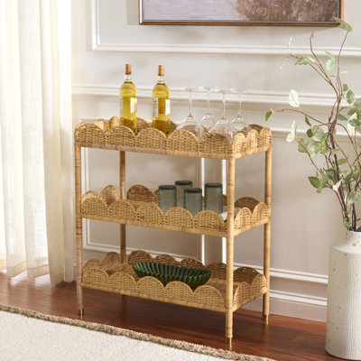 Erna 3-Tiered Scallop Bar Cart