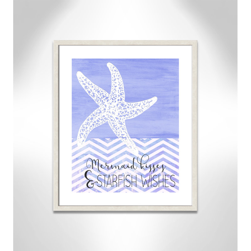 Adhésif décoratif «Mermaid Kisses», H 24,5 po x l 20,5 po x P 1,18 po, Encadré de boîte à grain de bois blanc