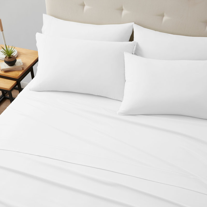 Ensemble de draps 6 pièces Kathy Ireland , Ensemble de draps pour taille de lit double avec s, Blanc
