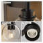 Luminaire de meuble-lavabo industriel 4 lumières, noir mat avec abat-jour en verre transparent