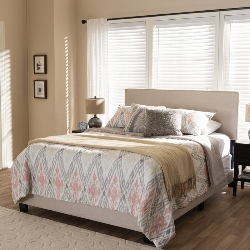 Channie Upholstered Standard Bed, Light Beige, King