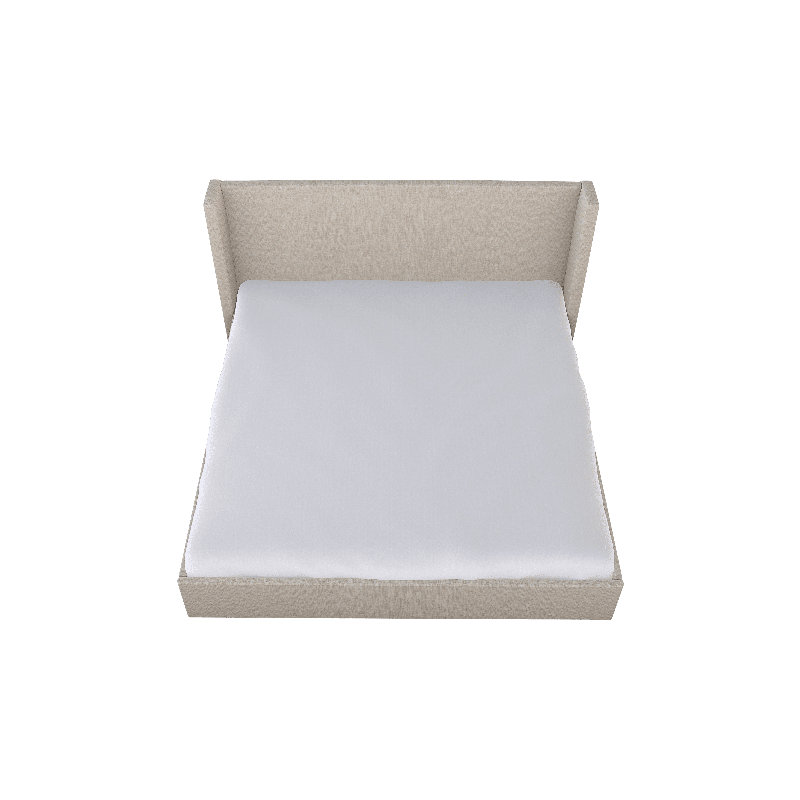 Chloe Upholstered Wingback Bed, Twin, Cover Story Platinum