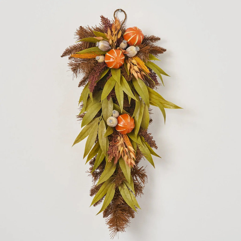 Wild Harvest - Ornement suspendu fausse orange, eucalyptus vert olive et blé