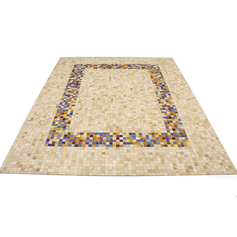 Tapis multicolore moderne en similicuir 8X10