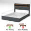 Queen Size Upholstered Platform Bed with LED Light, Charging Station & 4 Storage Drawers, No Box Spring, Noise-Free, Easy Assembly-1059271240