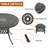 5-Piece Round Table Outdoor Cast Aluminum Dining Set, Compact Size Chair (Seat Width:15.35")A Patio and Terrace Essential-265976406