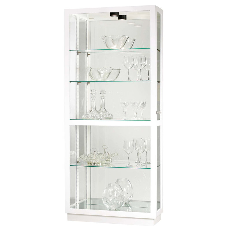 Jayden Lighted Curio Cabinet, Gloss White