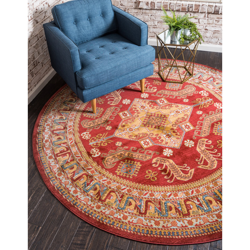Eesi Geometric Indoor Rug, Round 6'1"