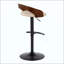 Tabouret de bar réglable avec pivot en métal et similicuir avec repose-pieds arrondi en T - ensemble de 3-702608888
