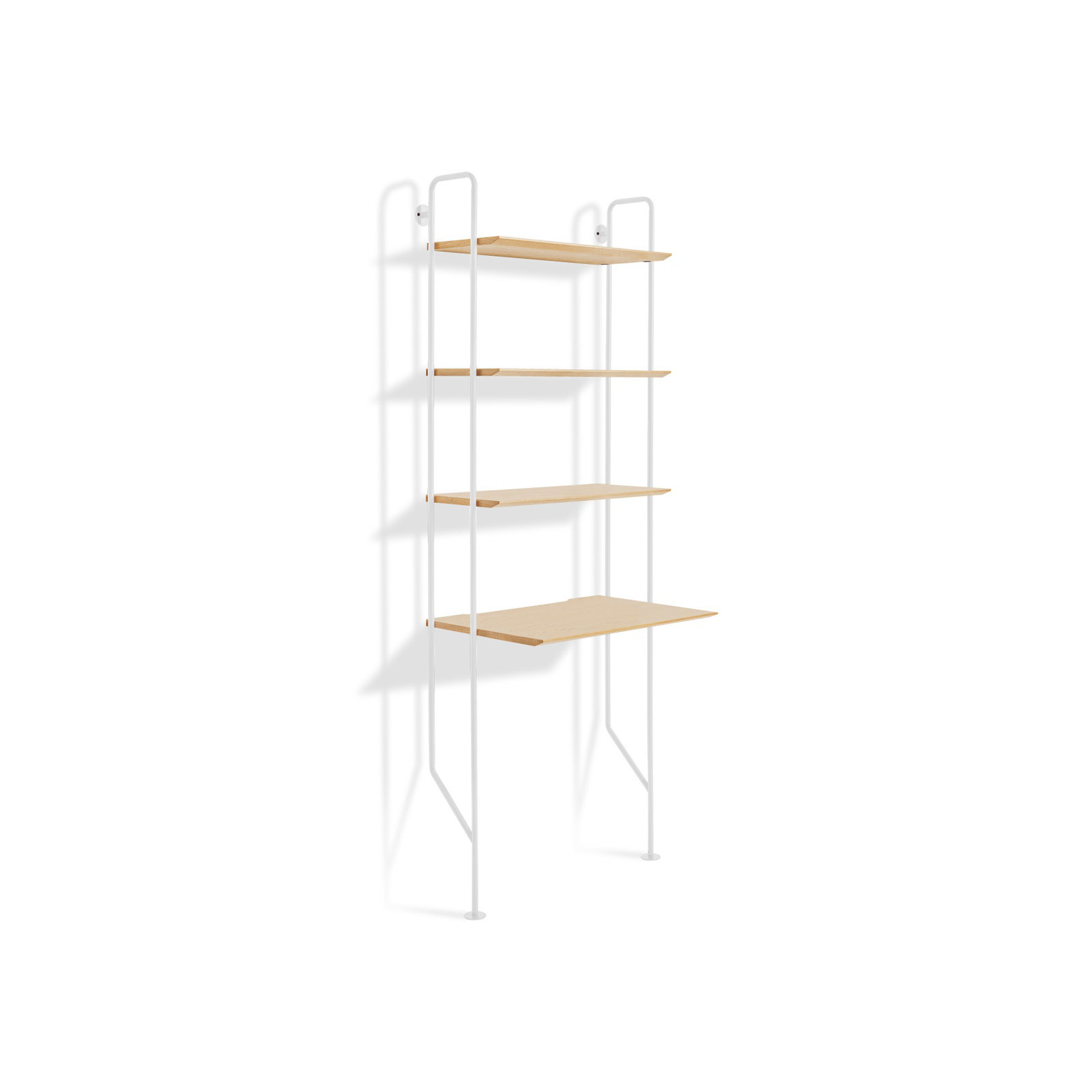Hitch Etagere Bookcase, White Body/Natural Cubbie