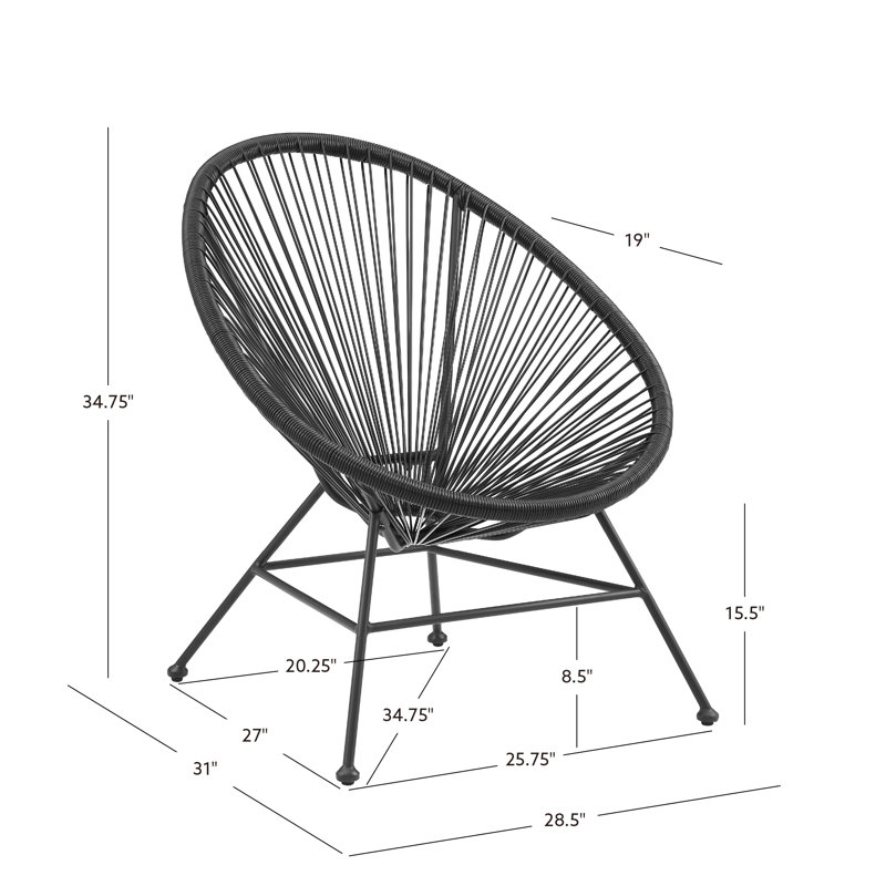 Chaise de patio , Noir, noir, noir, noir
