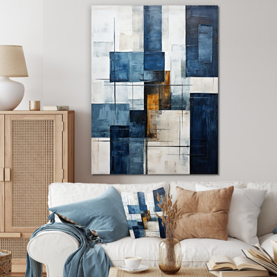 Indigo Illusion Abstract Shapes V - Abstract Shapes Wall Decor