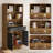 55" Standing Desk With 55'' File Cabinet, Electric Height Adjustable Standing Desk With 71'' Tall Modern Bookshelf, Home Office Furniture Set-1699695506