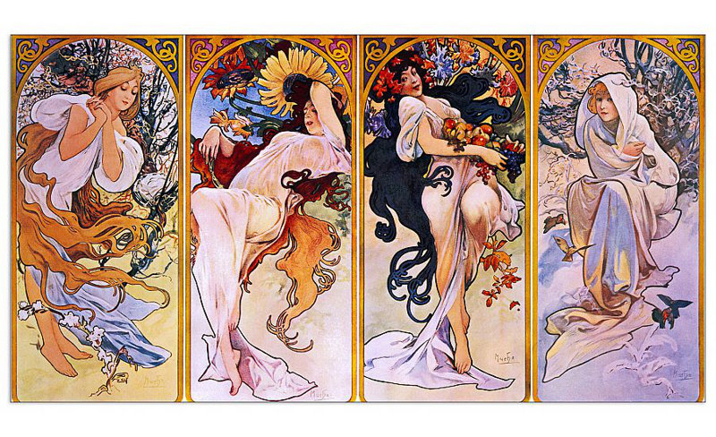 Mucha Alphonse - Wrapped Canvas Painting, 53cm H x 140cm W x 1.8cm D