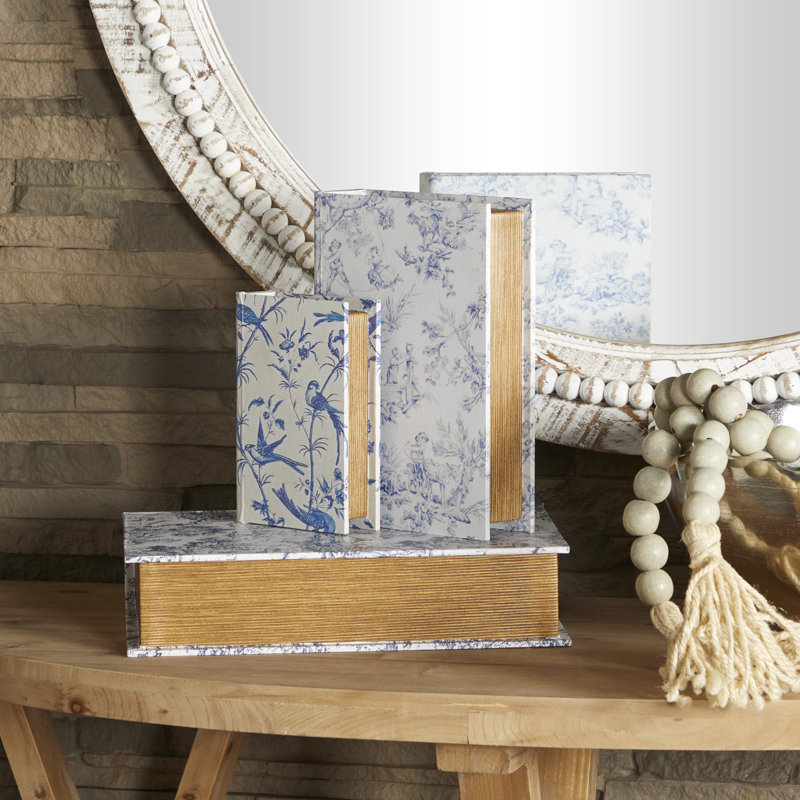 3 - Piece Book Box, Blue