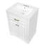 Meuble-lavabo 24 po avec lavabo intégré, blanc, 2 portes, 1 tiroir basculant, design contemporain, rangement spacieux, quincaillerie, installation rapide pour salle de bain au look moderne, compartiments, panneaux, assemblage-133043700