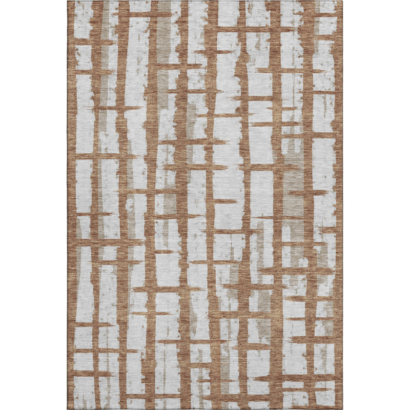 Premium Machine Washable Prisco Paprika Rug, Rectangle 5' x 7'6"