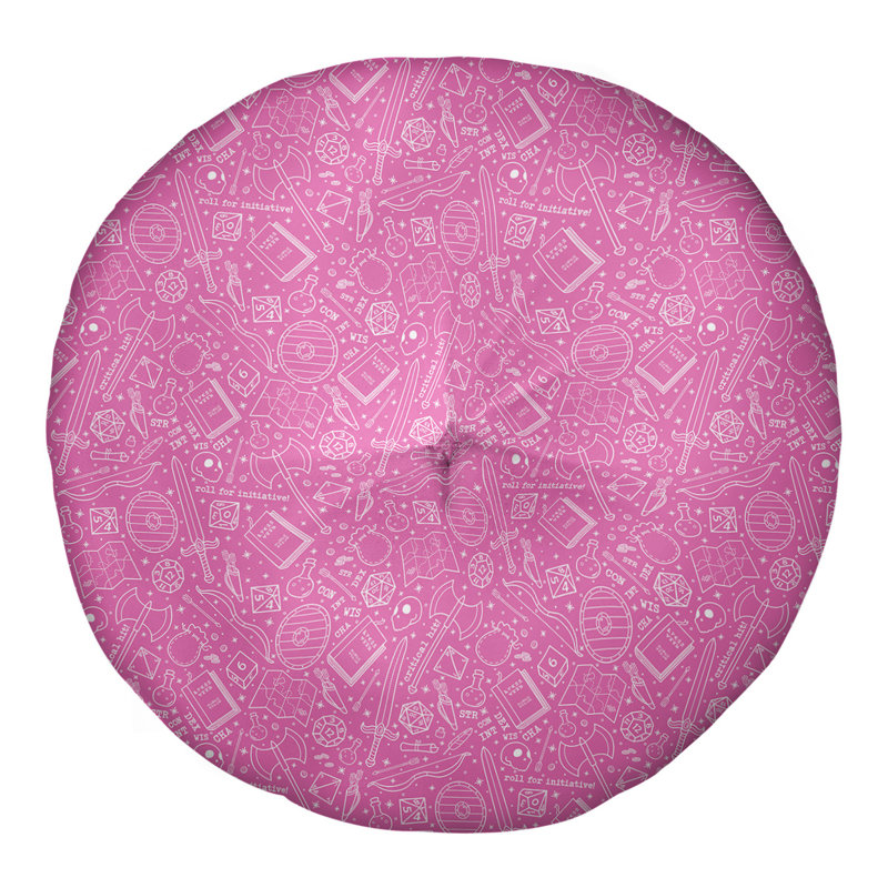 Coussin de sol Katelyn Elizabeth, 26 po x 26 po, Rose / blanc