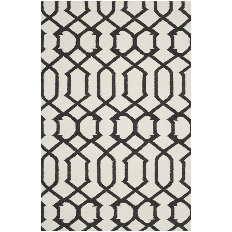 Valenzuela Geometric Wool Hand Woven Area Rug, Rectangle 91 x 152cm