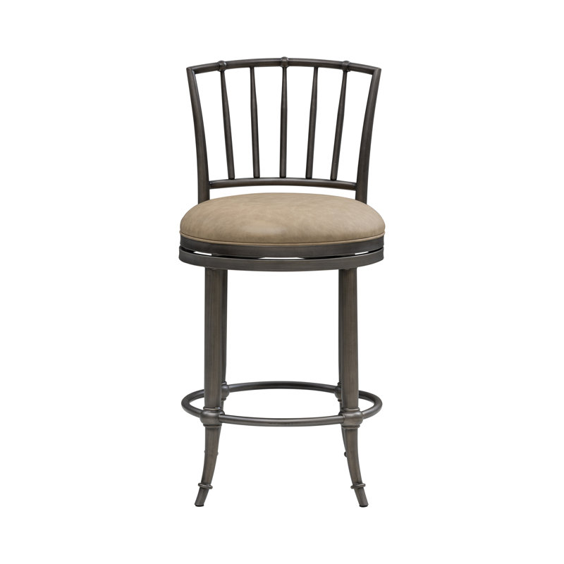 Tabouret de bar pivotant à hauteur de comptoir Vince, Tabouret de comptoir (siège d'une hauteur de 26 p, Brun