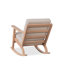 Chaise berçante d'extérieur en bois massif avec coussin