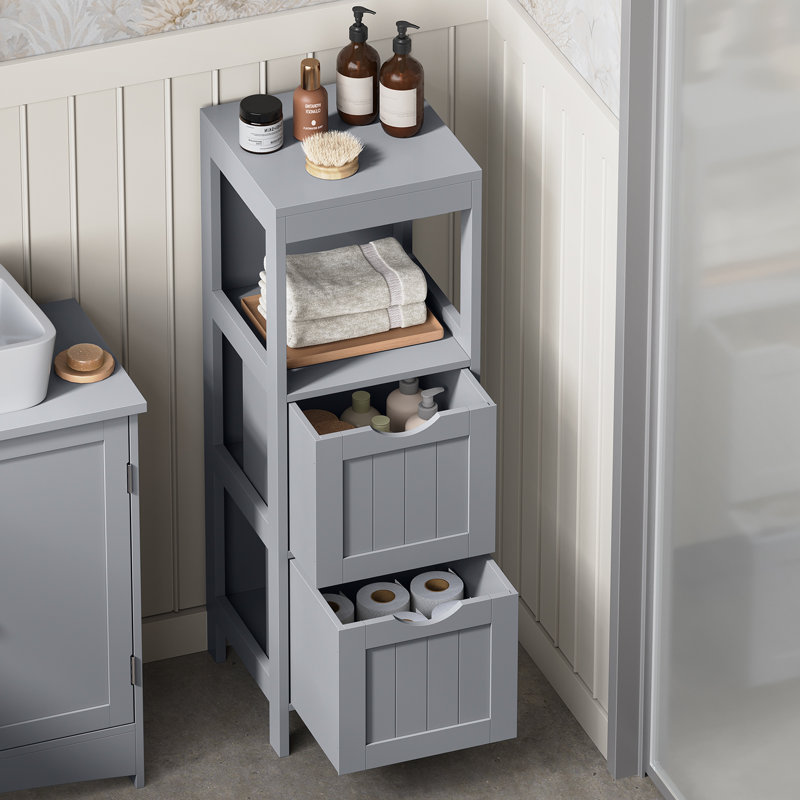 Oxfordshire Free-Standing Linen Cabinet, Dove Gray, 35" H x 12" W x 12" D