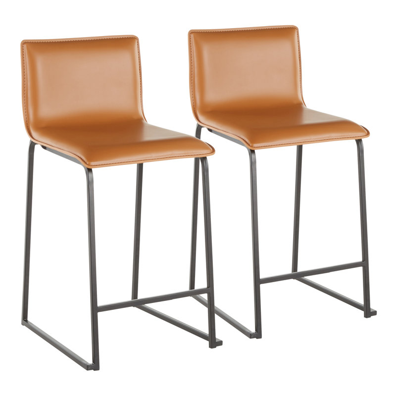 Tabouret Middlebrook, Chameau, Noir, Tabouret de comptoir (siège d'une hauteur de 26 p