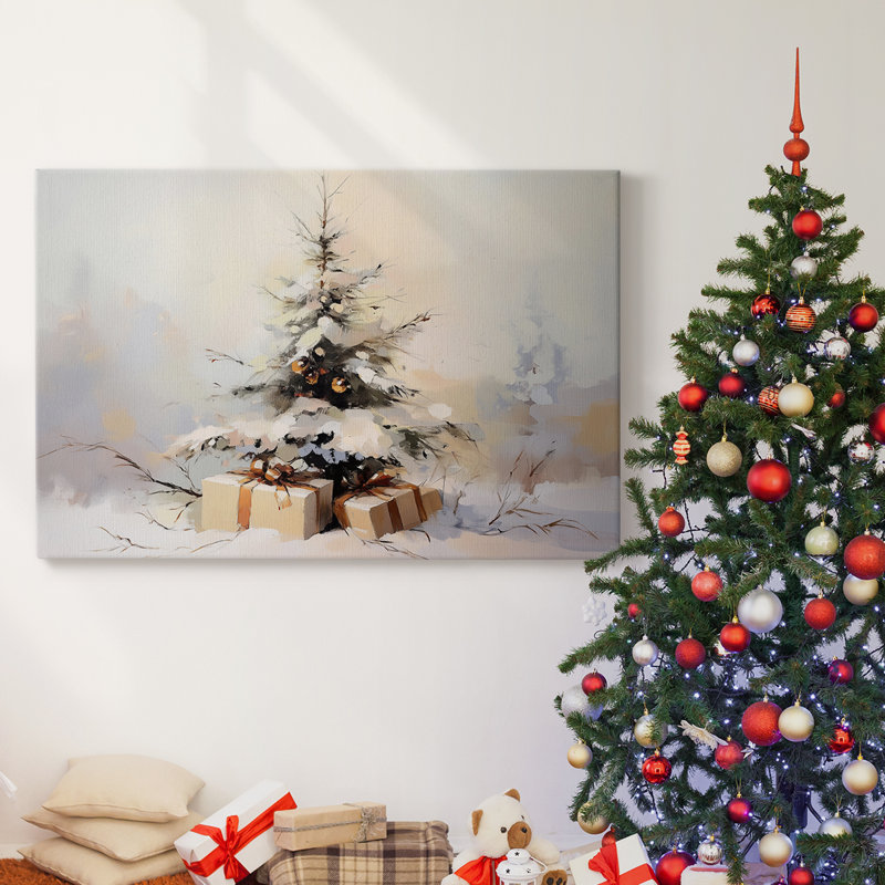 Art des Fêtes de Noël - Toile tendue avec châssis - Série 3-CXIV, H 18 po x l 27 po