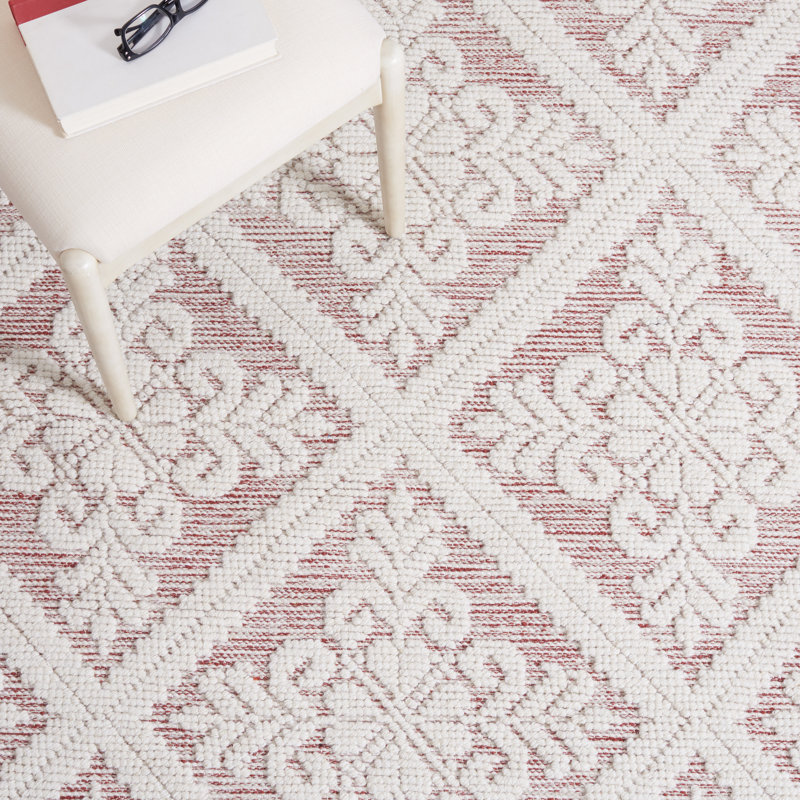 Vermont Hand Woven Wool Damask Rug, Rectangle 4' x 6'
