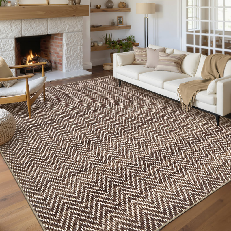 Tapis rond lavable Boho, Red, 10*13