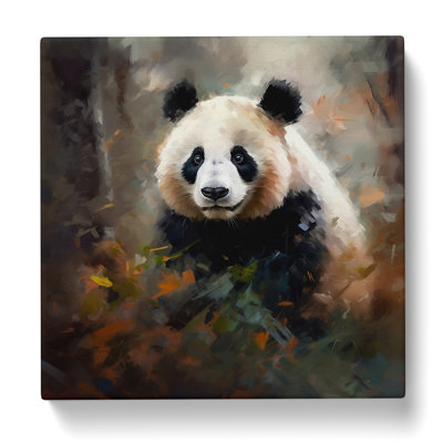 Panda Impressionism No.1 - Wrapped Canvas - Framed Print