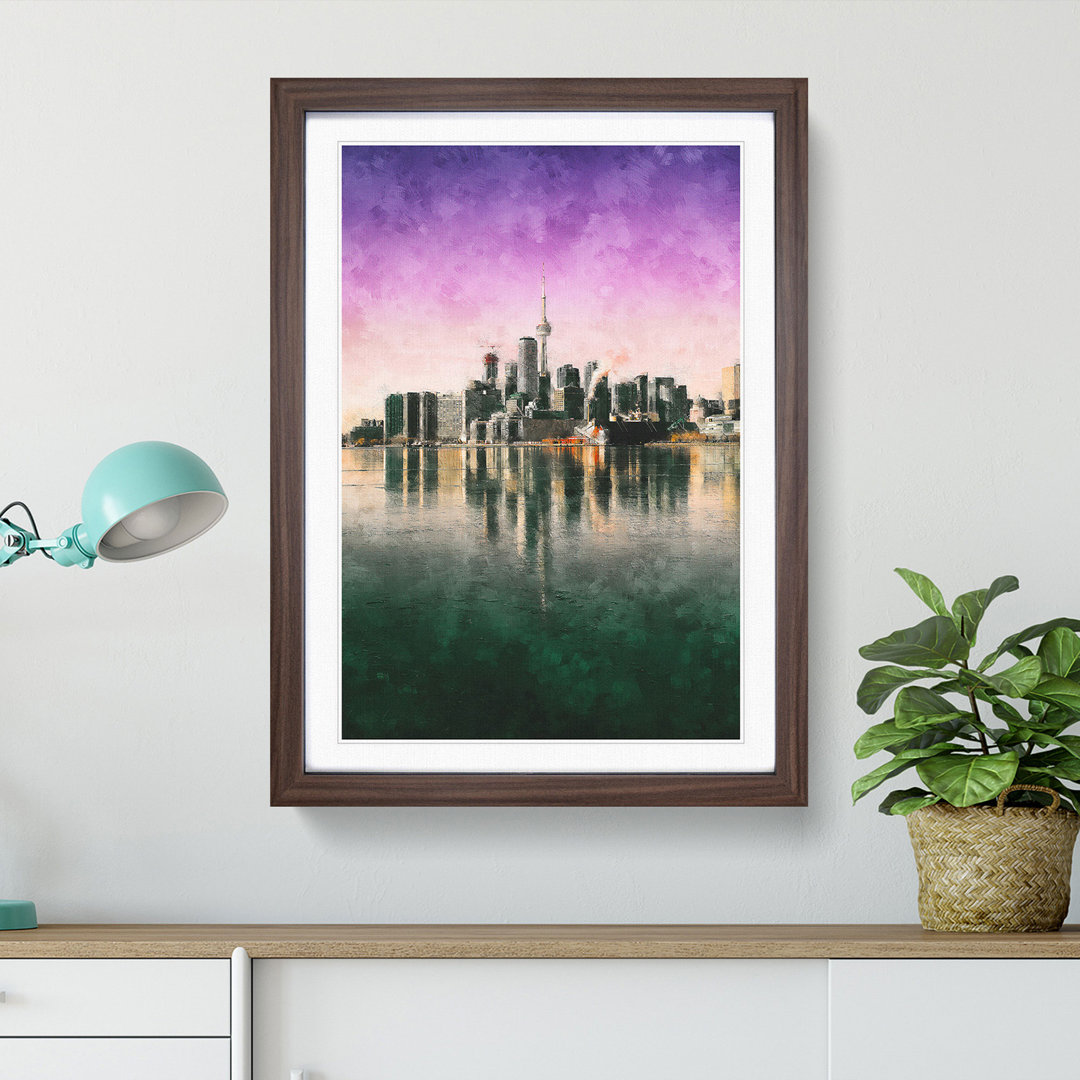 Skyline Of Toronto In Canada Painting - Framed Print
