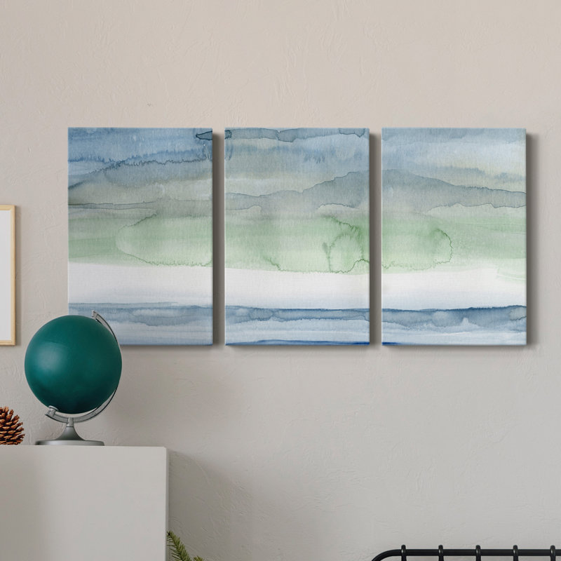 Bord de mer - toile tendue avec châssis de qualité supérieure - prête à être accrochée, H 27 po x l 54 po x P 1 po