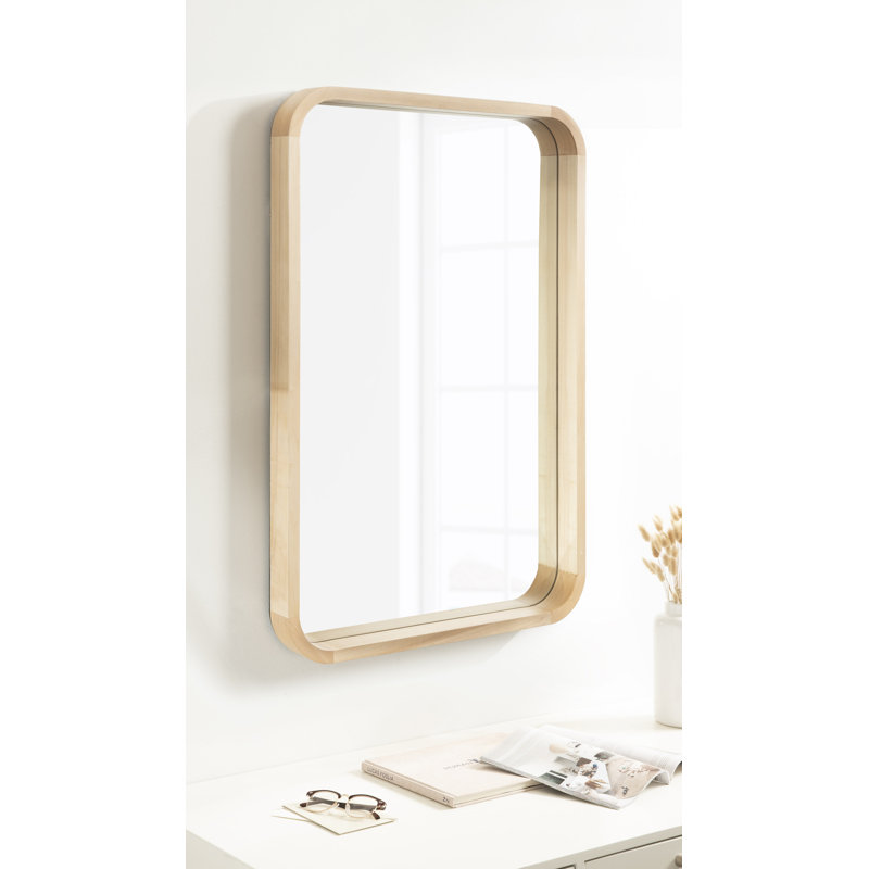 Gravley Wood Flat Mirror, Natural Wood, 36" x 24"