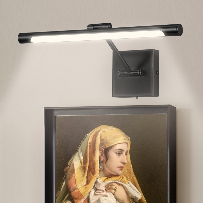 1-Light Dimmable LED Picture Light 3000K/4000K/5000K Adjustable, 640 Lumens, 4.33" H x 16" W x 9.06" D, Matte Black