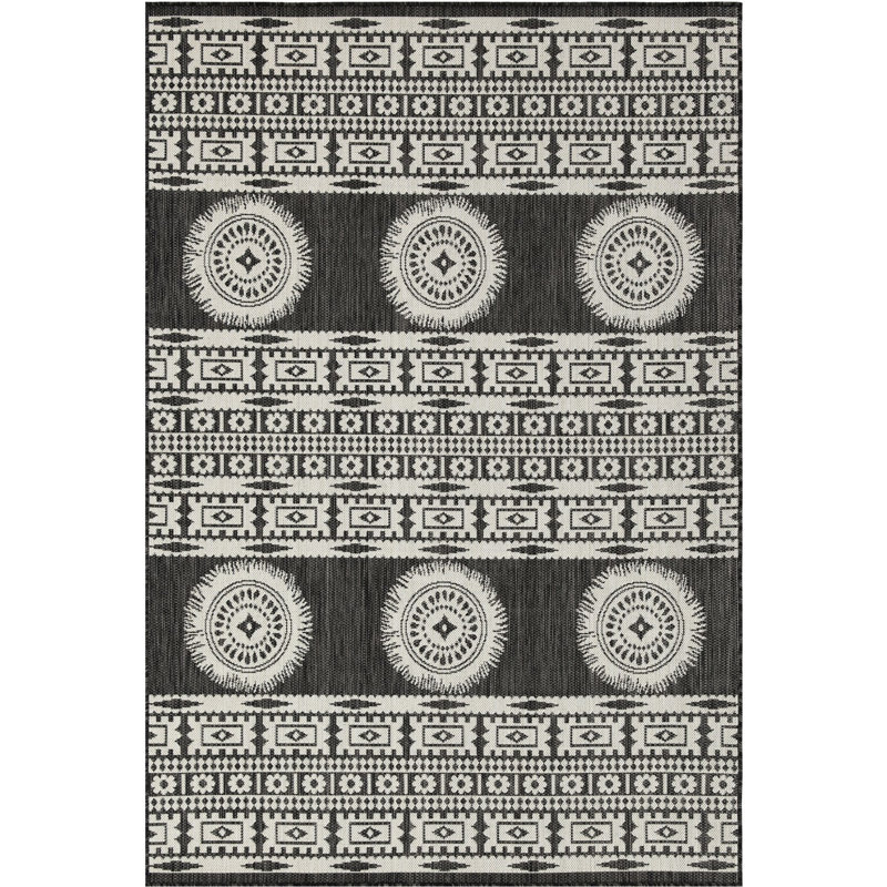 Sunshine Gchar2023 Anthracite Area Rug 5'3" X 7'3" - For Indoor/Outdoor Living , Stain-, Polypropylene, & Pet-, Easy To Clean, Made In Turkey, Flatweave 5.25 Ft. 7.25 Enhance Home Decor With