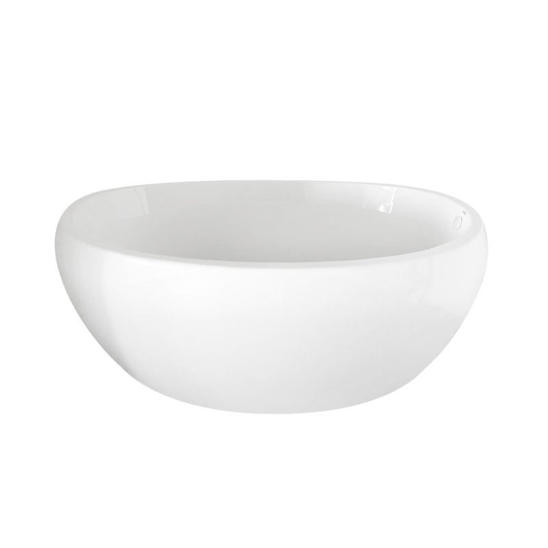 Picasso 60.75'' x 36'' Soaking Acrylic Bathtub, Satin Chrome, Matte White