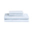 Édredon douillet avec draps en microfibre bleu marine et gris - Motif de chambre à coucher doux et chaud