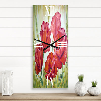 Horloge murale «Blossoming Poppies in the Morning III»