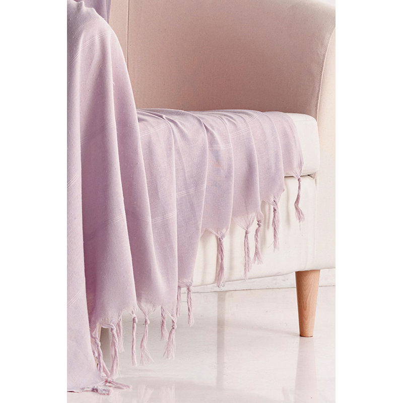 Jeté 100% coton Sky, L 75 po x L 102 po, Vieux rose