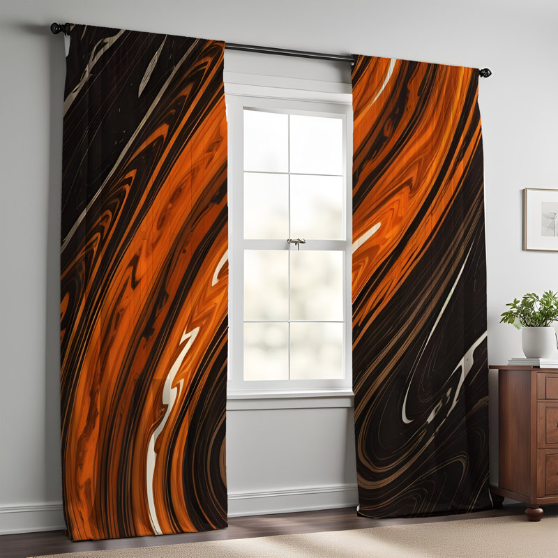 Paire de rideaux semi-transparents en polyester Gossoncourt, L 20 po x L 52 po