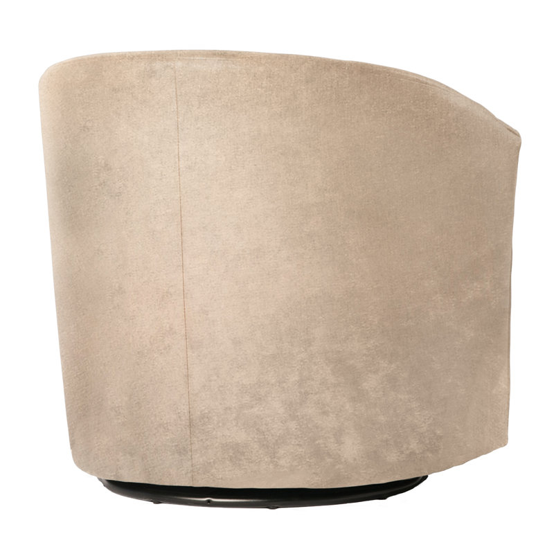 Karcher Upholstered Swivel Armchair, Sand Polyester