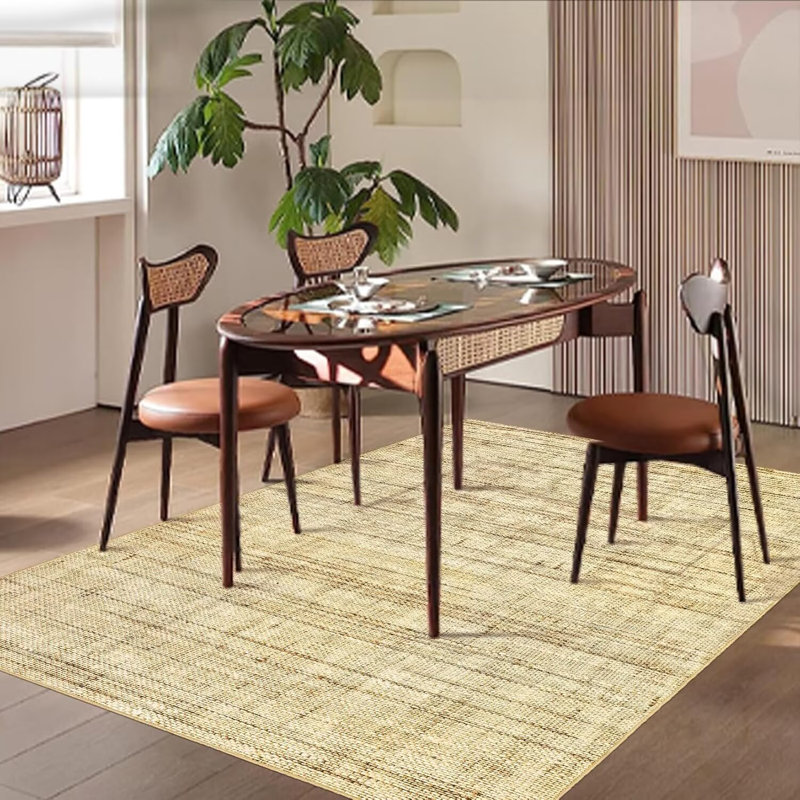 Washable Modern Rugs for Bedroom Imitation Braided Pattern Soft Carpet, Rectangle 8' x 10'