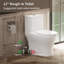 Toilette monobloc 17 po à hauteur confortable, toilette moderne rugueuse compacte de 12 po avec conception compacte et compacte 1000 g