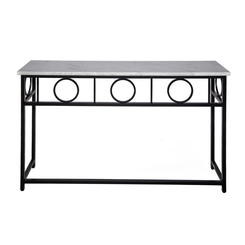 Hampton Console Table, Carrera Marble, Flat Black