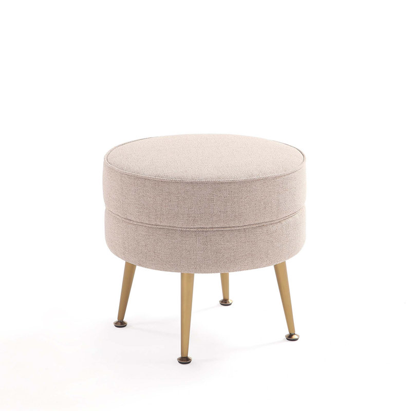 Repose-pieds rembourré Bailey, Beige, Doré